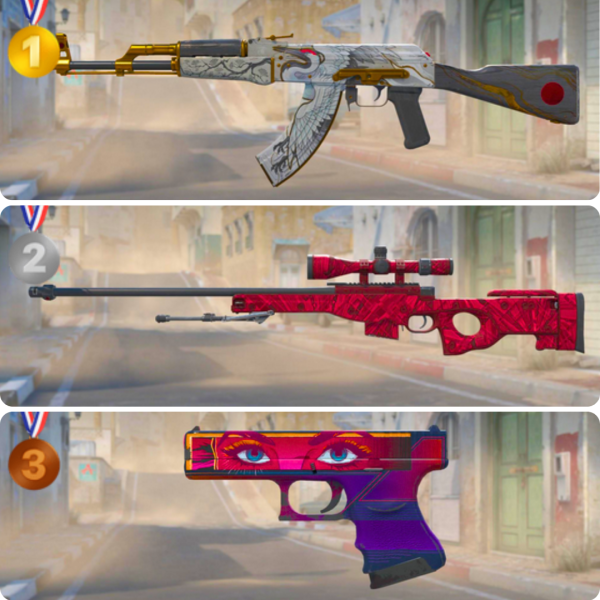 0375 PRÊMIO - COMBO 4 GANHADORES - AK | AWP | GLOCK